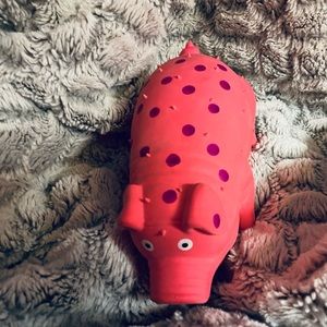 Pink pig dog toy